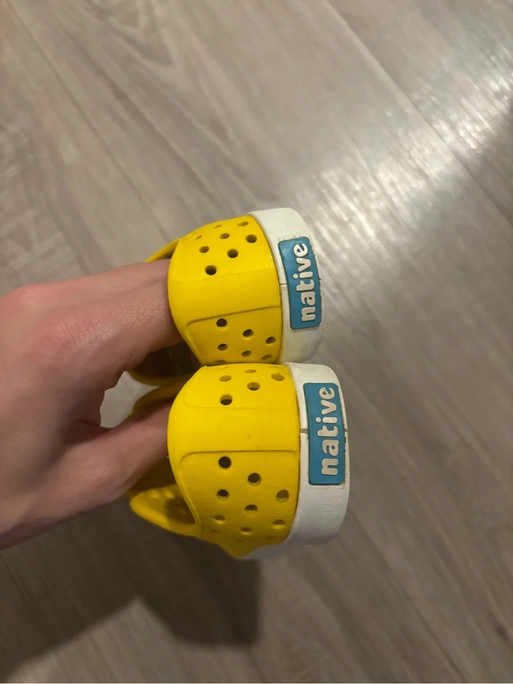 Native Kids Yellow Slip-On Water Shoes with White Toe